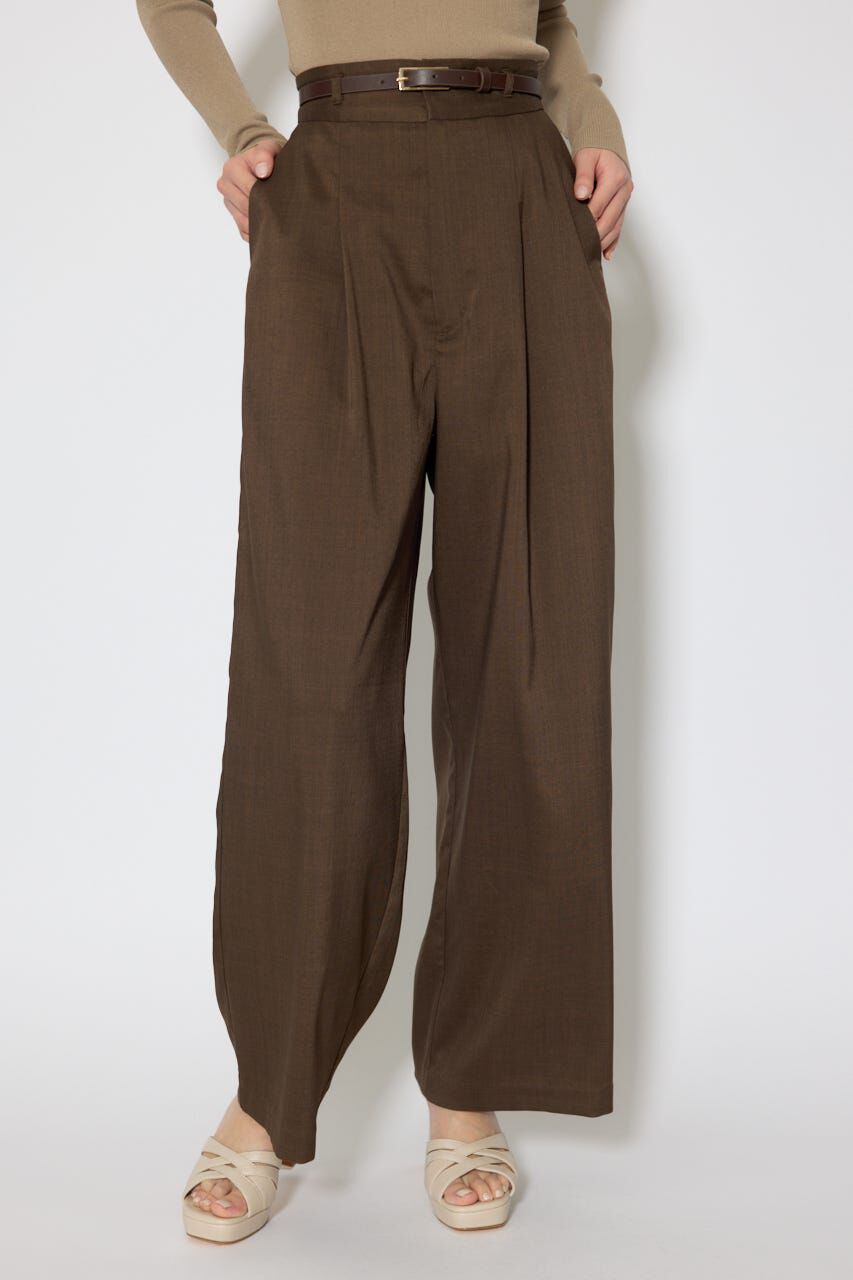 rienda「ベルト付き美ラインジャストウエストパンツ」|その他|