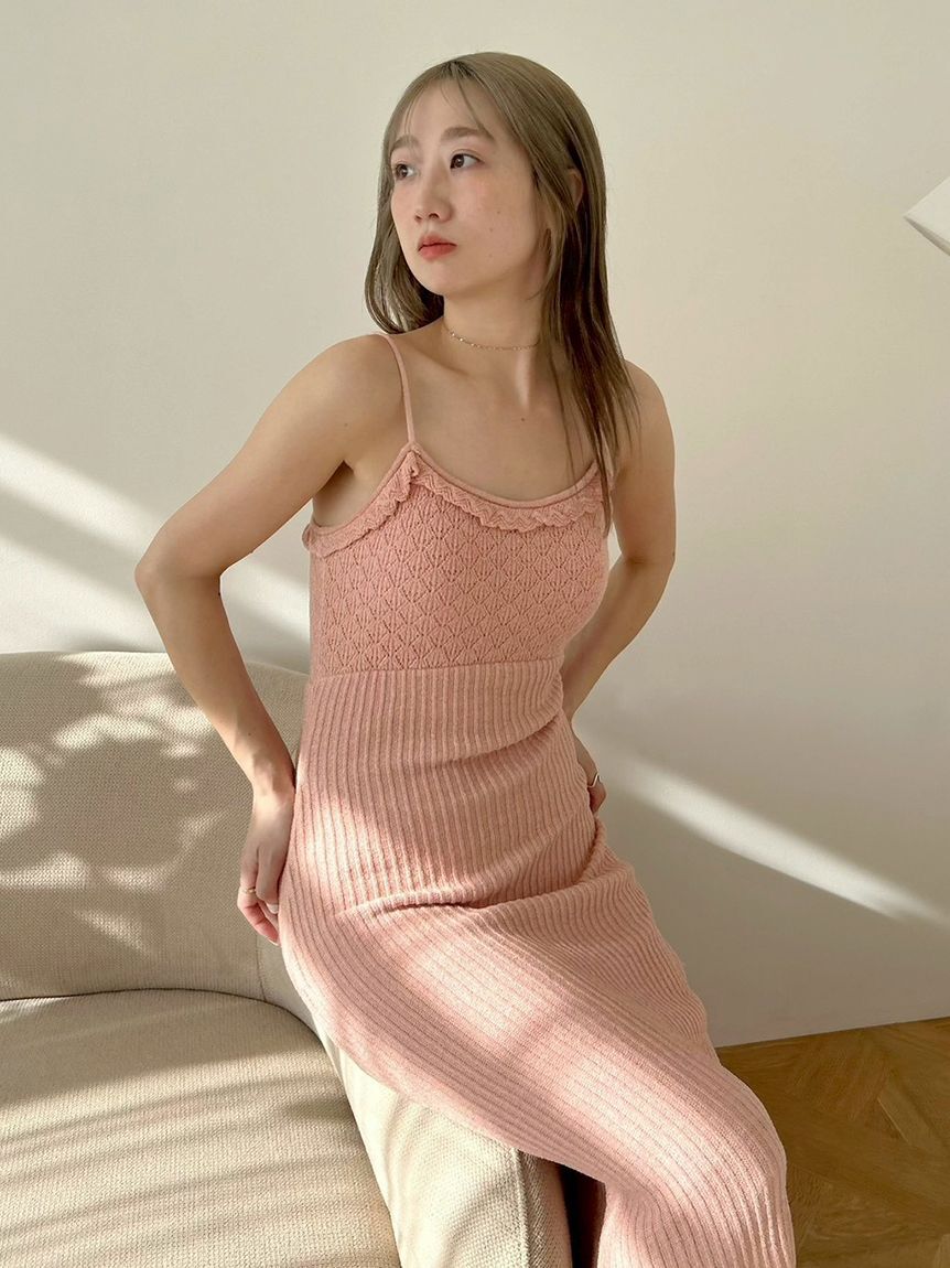 SNIDEL HOME「クロシェキャミワンピース」|ルームウェア|