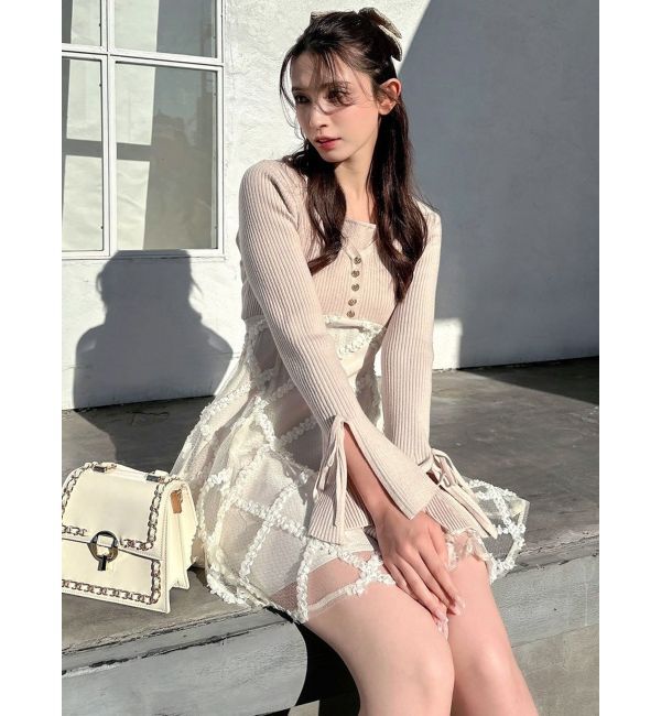 RESEXXY「ドッキングフレアミニニットワンピース」|ワンピース|