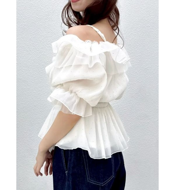 dazzlin「シアーペプラムボリュームオフショルトップス」|シャツ・ブラウス|