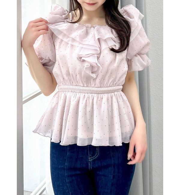 dazzlin「シアーペプラムボリュームオフショルトップス」|シャツ・ブラウス|