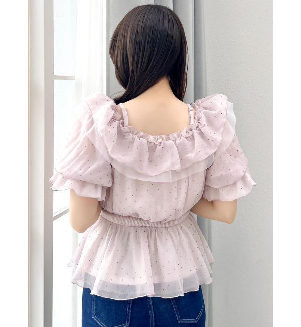 dazzlin「シアーペプラムボリュームオフショルトップス」|シャツ・ブラウス|