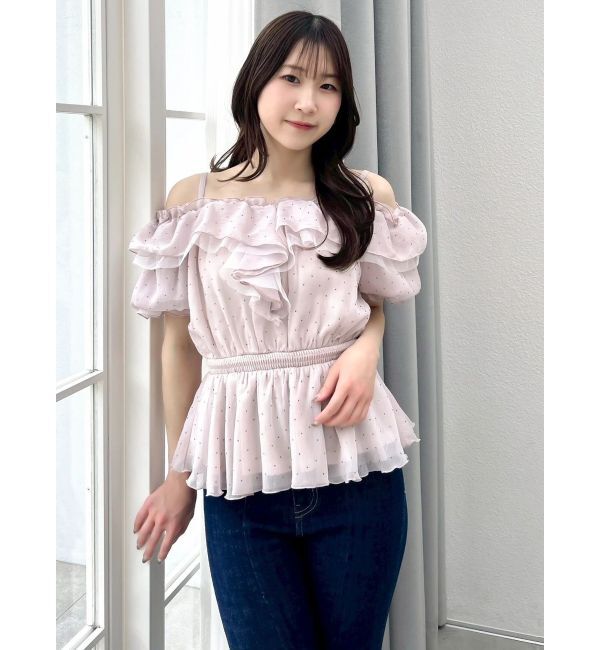 dazzlin「シアーペプラムボリュームオフショルトップス」|シャツ・ブラウス|