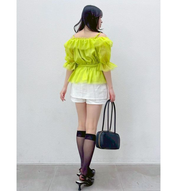 dazzlin「シアーペプラムボリュームオフショルトップス」|シャツ・ブラウス|