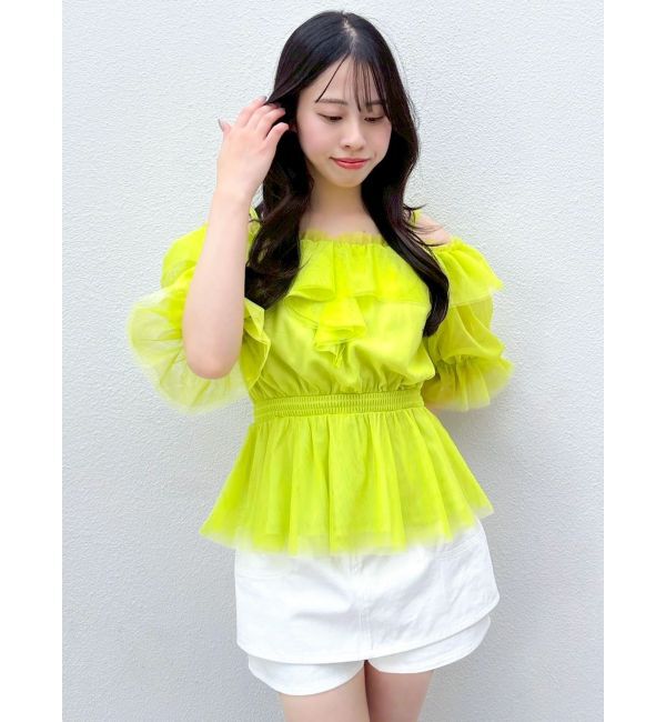 dazzlin「シアーペプラムボリュームオフショルトップス」|シャツ・ブラウス|