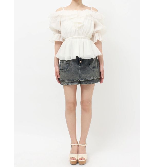 dazzlin「シアーペプラムボリュームオフショルトップス」|シャツ・ブラウス|