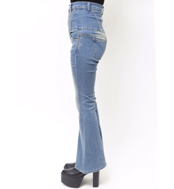 EMODA「スーパーハイウエストフレアパギンス」|デニム|