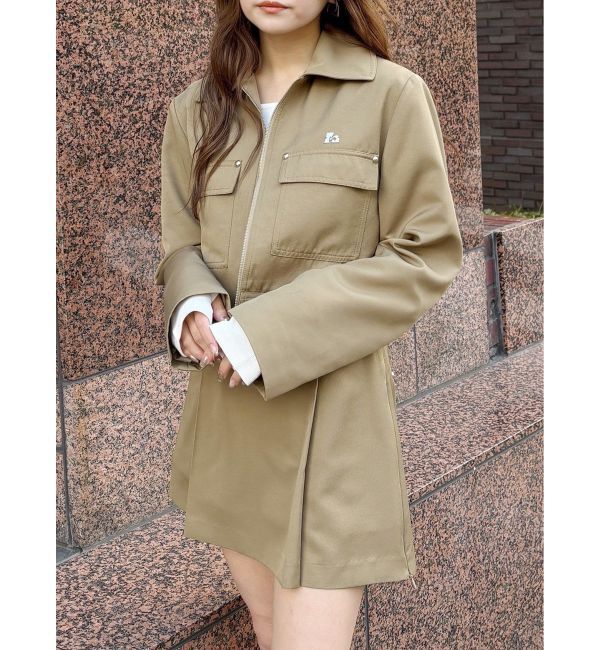 MURUA「ステンカラージップブルゾン【セットアップ着用可】」|ブルゾン・スタジャン|ベージュ