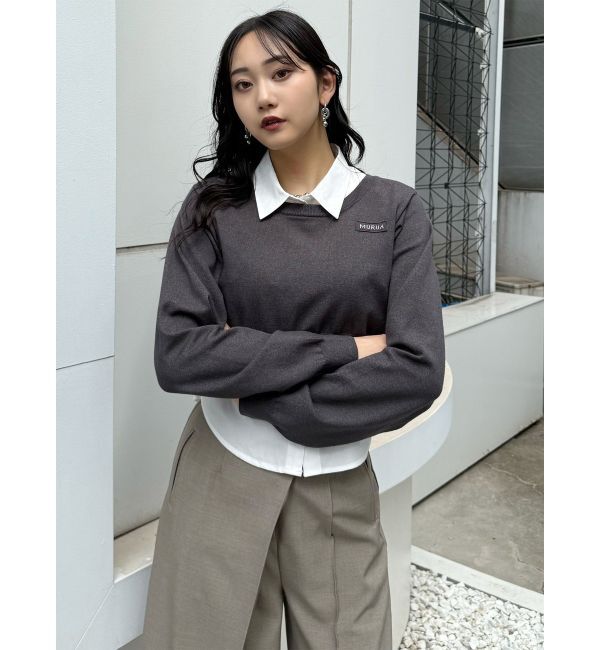 MURUA「シャツレイヤードマルチウェイニット」|ニット・セーター|