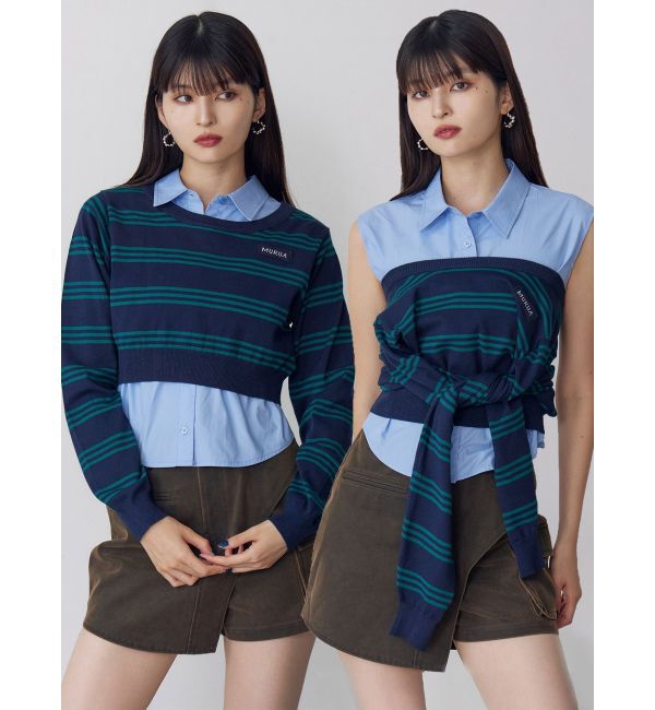 MURUA「シャツレイヤードマルチウェイニット」|ニット・セーター|