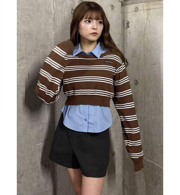 MURUA「シャツレイヤードマルチウェイニット」|ニット・セーター|