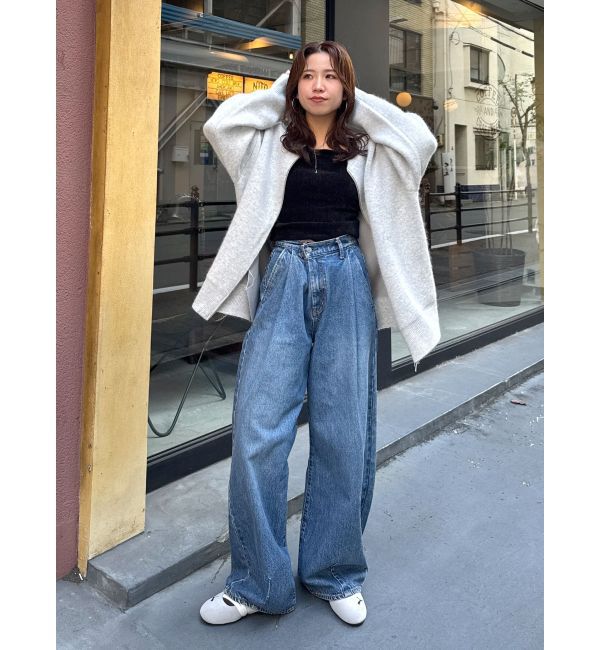 Ungrid「アンゴラ混ジップニットカーデ」|カーディガン|