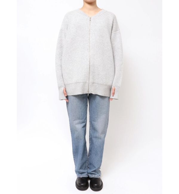 Ungrid「アンゴラ混ジップニットカーデ」|カーディガン|