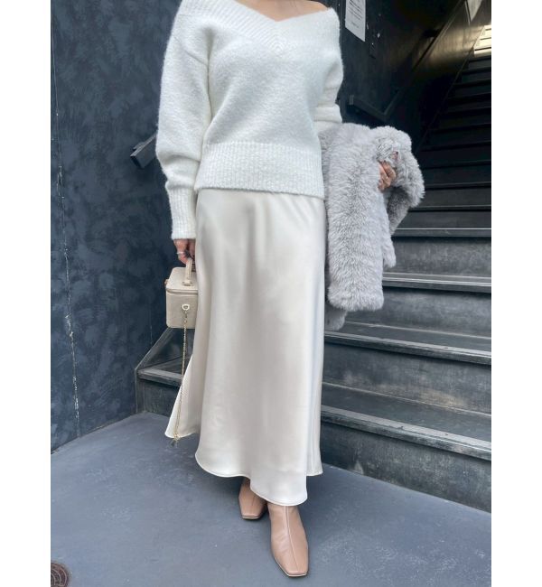 LAGUNAMOON「バイヤスサテンナロースカート」|スカート|