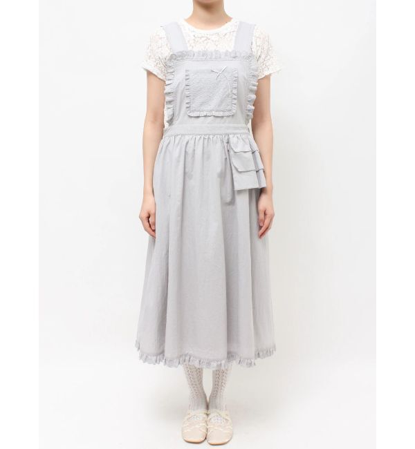 merry jenny「レースアップリケエプロンワンピース」|ワンピース|