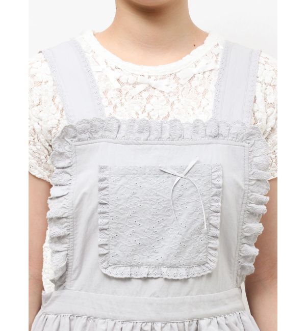 merry jenny「レースアップリケエプロンワンピース」|ワンピース|