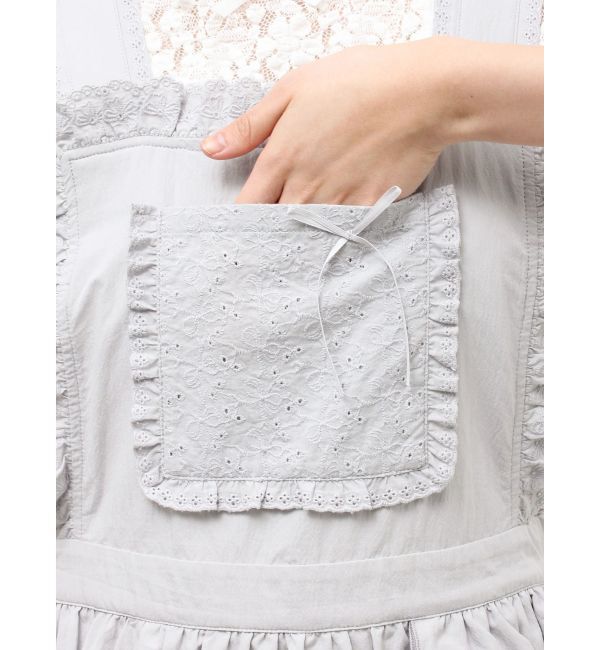 merry jenny「レースアップリケエプロンワンピース」|ワンピース|