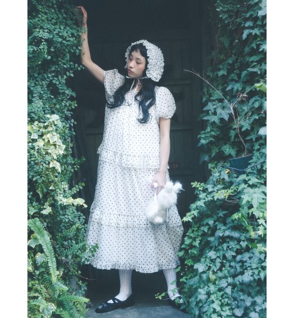 merry jenny「petit flowerフロッキーパフワンピース」|ワンピース|