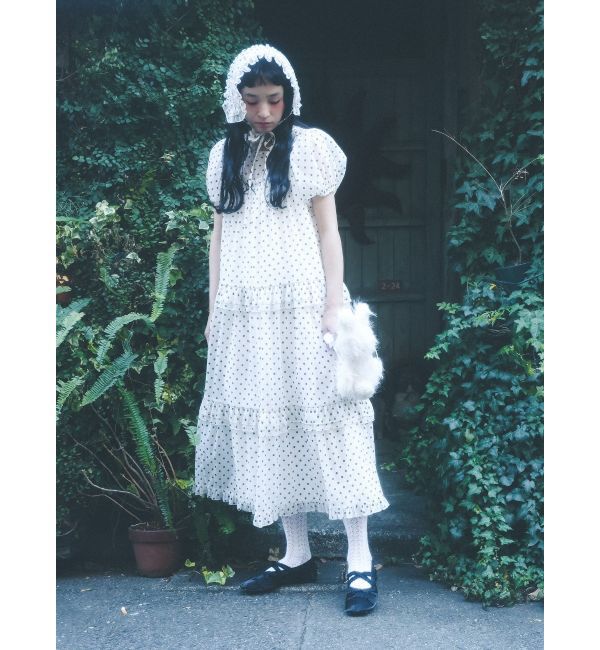 merry jenny「petit flowerフロッキーパフワンピース」|ワンピース|