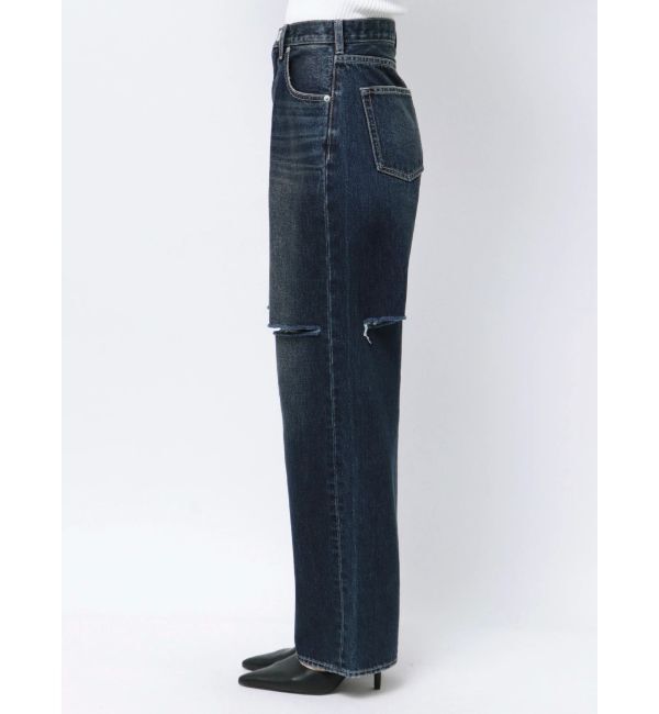 GYDA「ハイウエストfront and backダメージワイドデニムパンツ」|デニム|