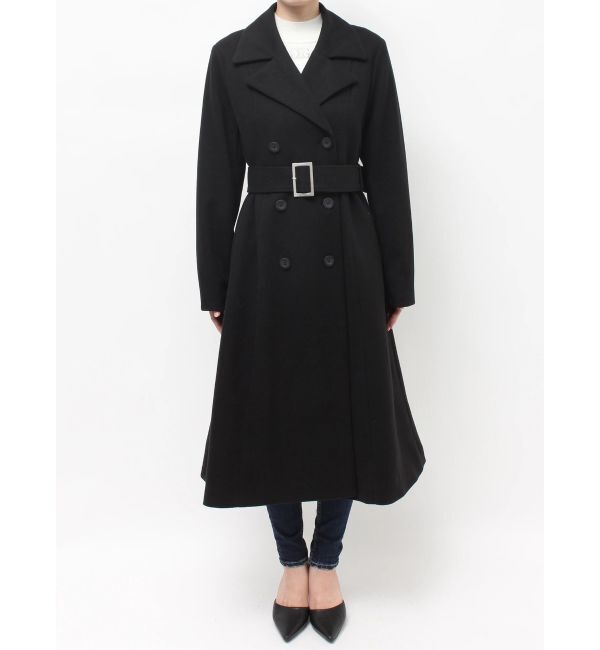 GYDA「ベルト付タイトエコファーロングコート」|チェスターコート|