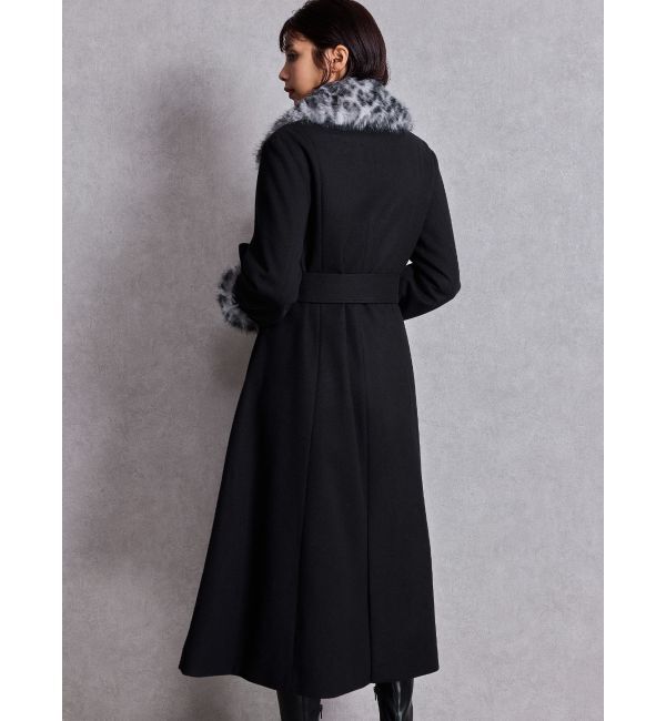 GYDA「ベルト付タイトエコファーロングコート」|チェスターコート|