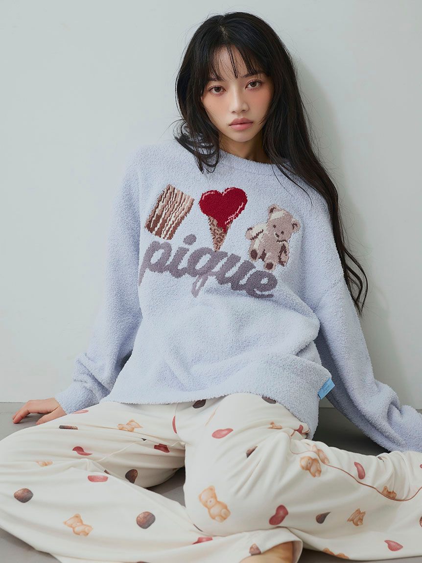 gelato pique「ワンポイントジャガードプルオーバー」|ルームウェア|BLU