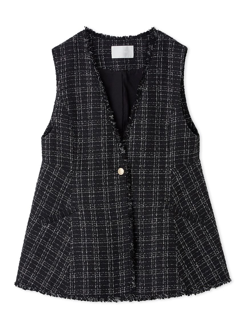 CELFORD「フレアペプラムツイードジレ」|ダウンベスト・ベスト|