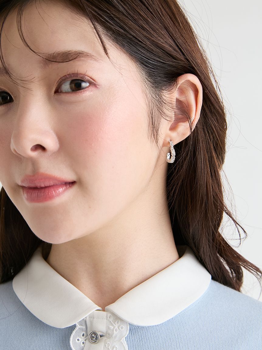 CELFORD「ハートビジューフープピアス」|ピアス|