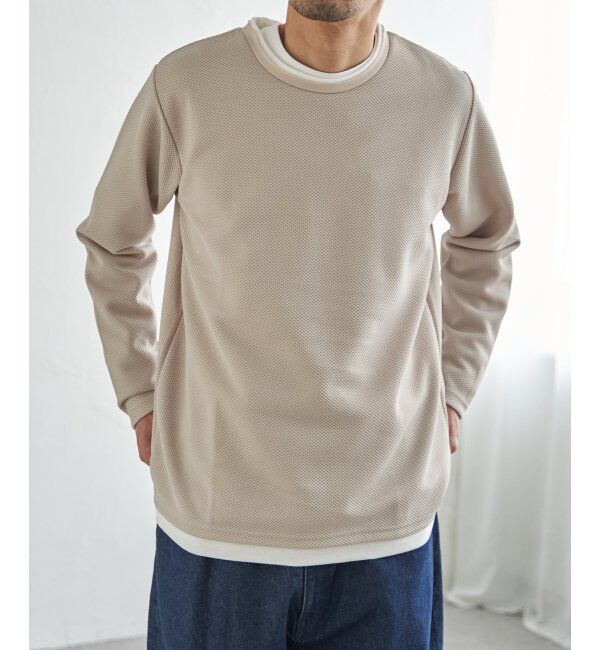 ikka「パイナップルレイヤードロンＴ」|Tシャツ・カットソー|ベージュ