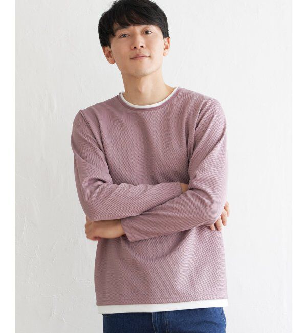 ikka「パイナップルレイヤードロンＴ」|Tシャツ・カットソー|ピンク