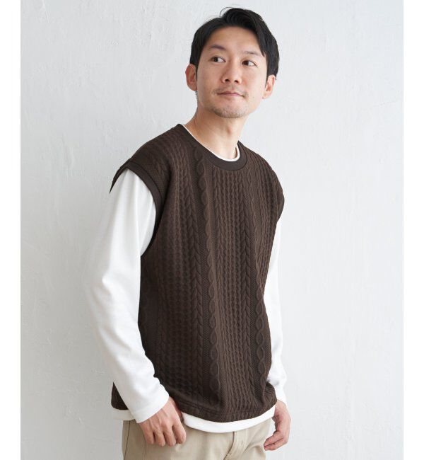 ikka「フクレジャガードフェイクベストロンT」|Tシャツ・カットソー|