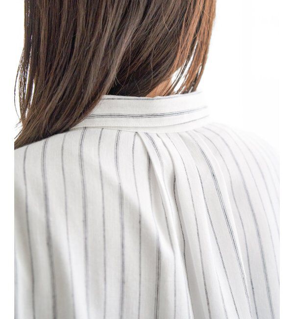 ikka「フレンチリネンMIX裾刺繍シャツ」|シャツ・ブラウス|