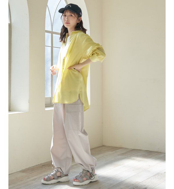 ikka「フレンチリネンMIX裾刺繍シャツ」|シャツ・ブラウス|