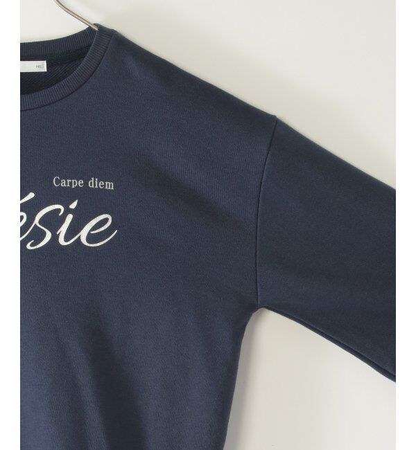 ikka kids「【親子コーデ】裾シフォン箔ロゴプルオーバー（120~160cm）」|Tシャツ・カットソー|