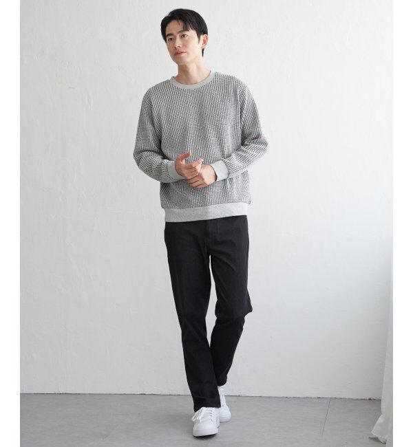 ikka「ビッグワッフルクルーネックプルオーバー」|パーカー|