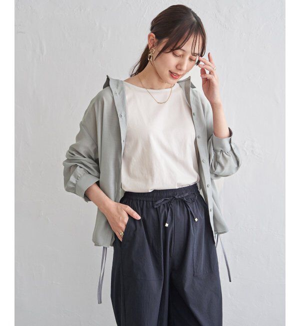 ikka「サテン／ドビーサイドリボンシャツ」|シャツ・ブラウス|