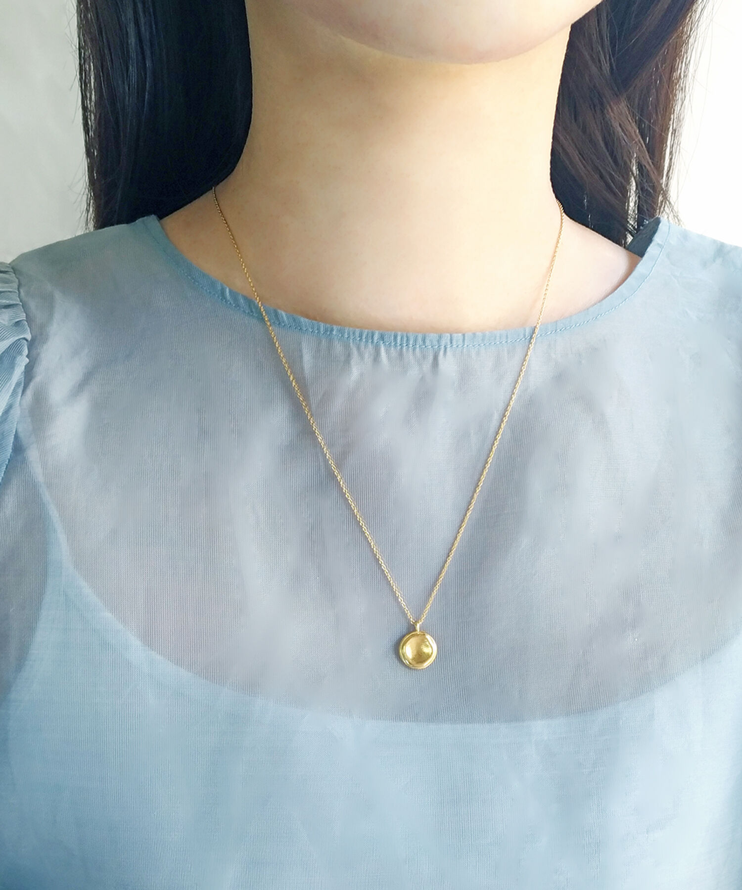 NOIR DE POUPEE「silver925 コインスムーステクスチャー ネックレス (ニッケルフリー)」|ネックレス|GLD