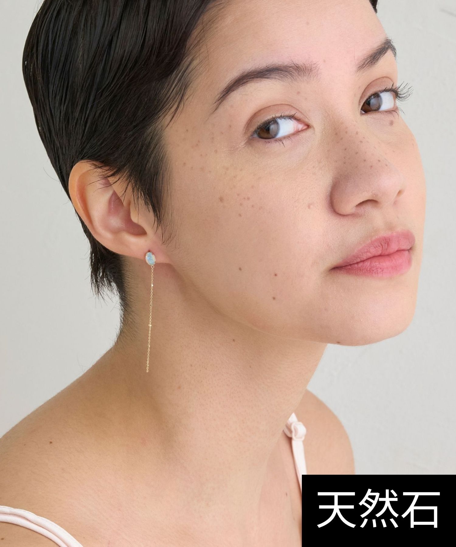 JUPITER「【K10】天然石ロングピアス オパール」|ピアス|