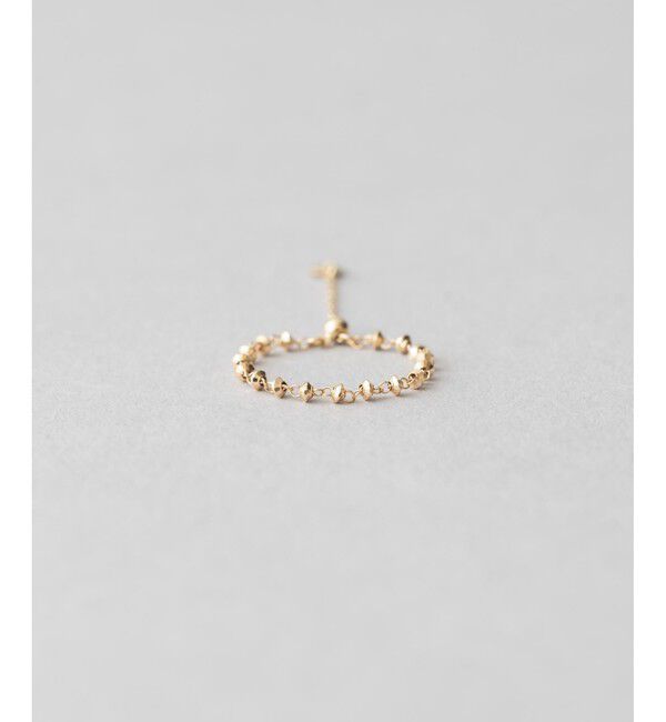 Jouete「K10YG チェーンリング カットボール」|リング|イエローゴールド