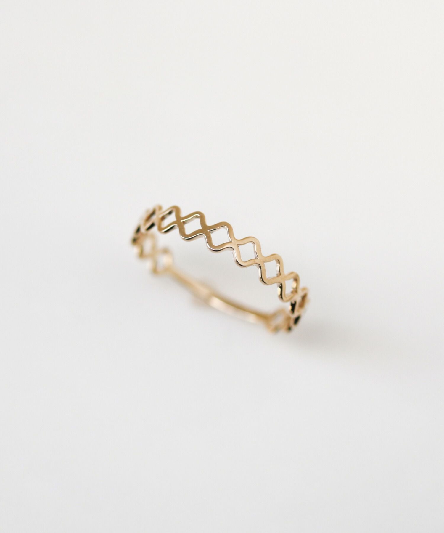  「ゴールド ハーフメッシュ リング | K10YG」|リング|