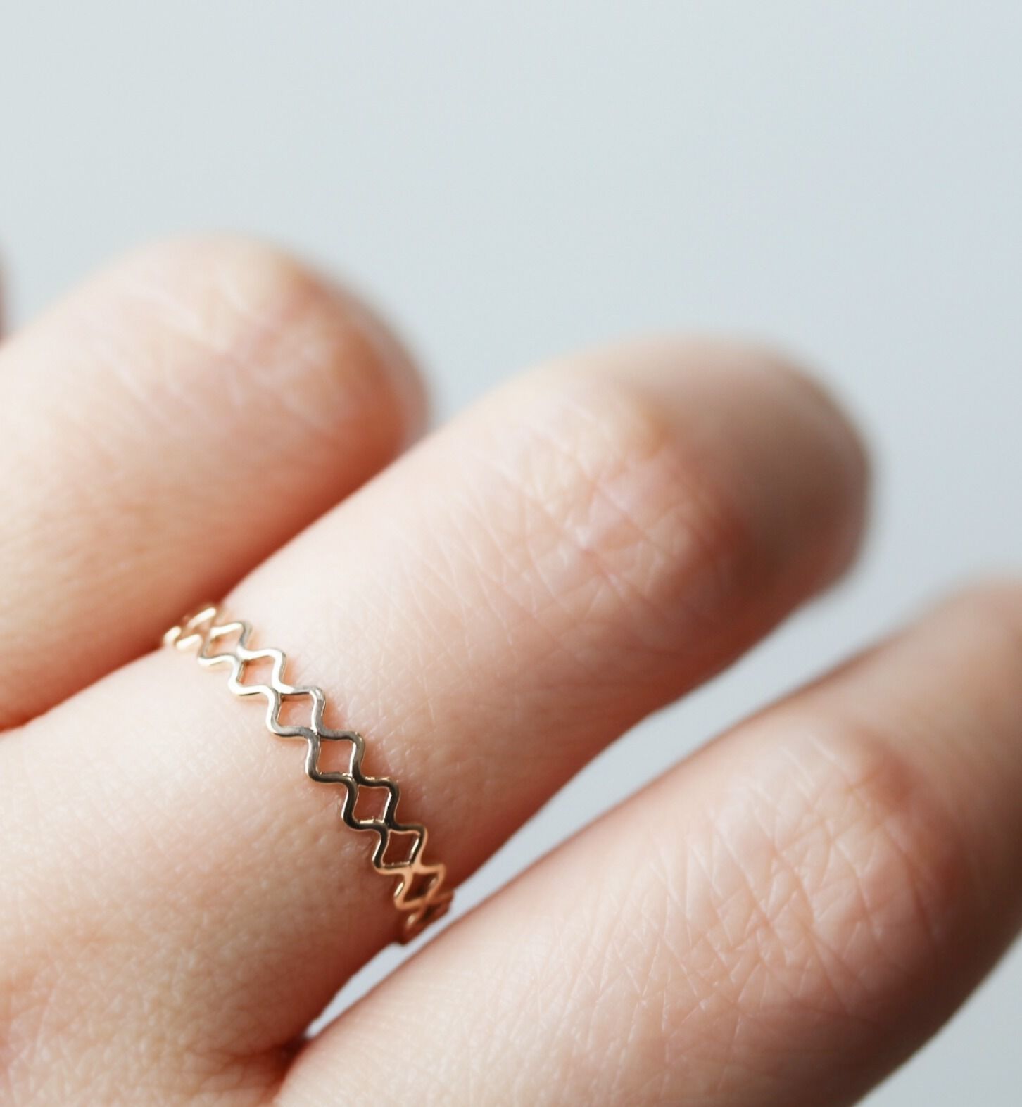  「ゴールド ハーフメッシュ リング | K10YG」|リング|