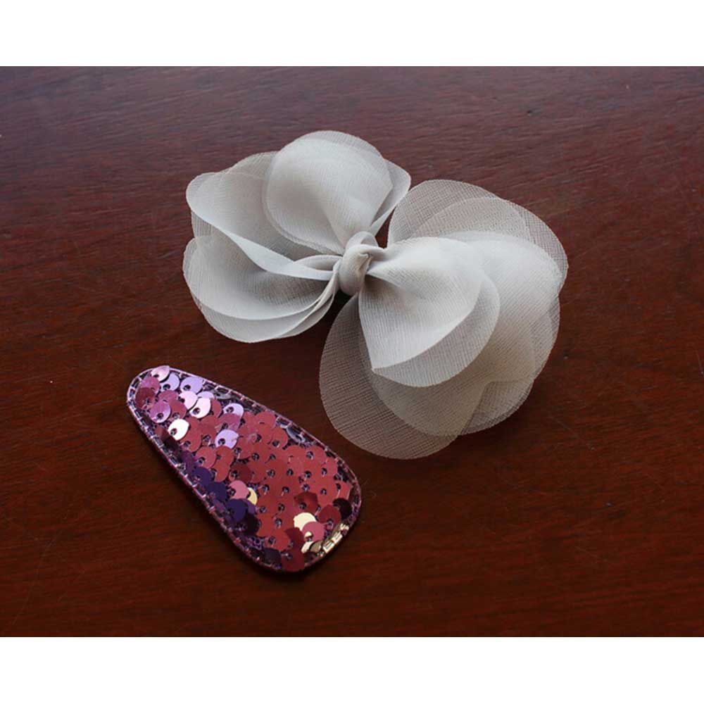 BACKYARD FAMILY「ヘアクリップ 大きめ リボン 通販 ヘア クリップ ヘアピン 髪飾り 髪留め キッズ 女の子 子供」|その他|グレー1