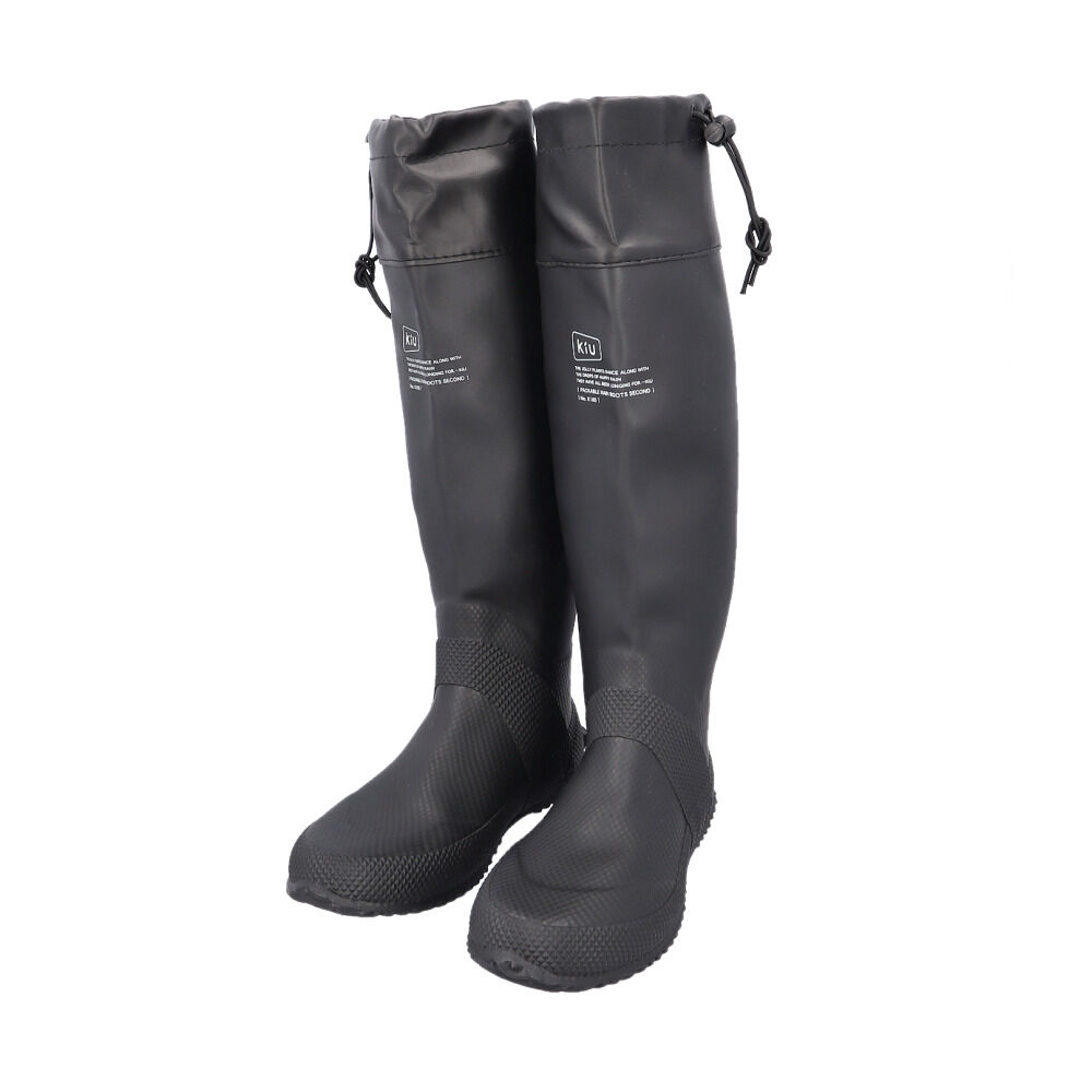 KiU「KiU キウ 長靴 通販 レインブーツ パッカブルレインブーツ 折りたたみ 折り畳み コンパクト」|レインシューズ|ブラック1