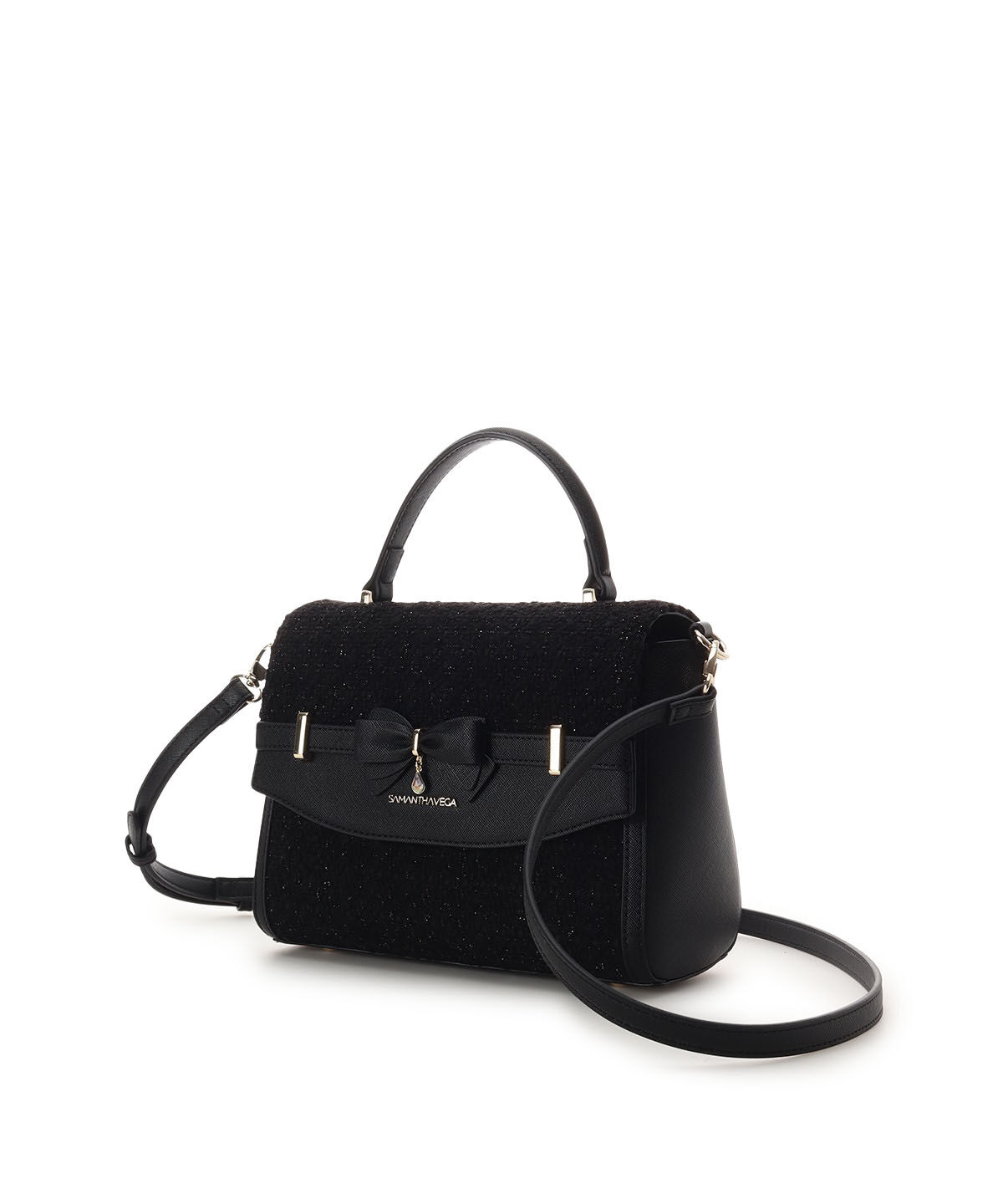 Samantha Vega「ラメツイードアクセントリボンショルダーバッグ」|ショルダー・メッセンジャー|