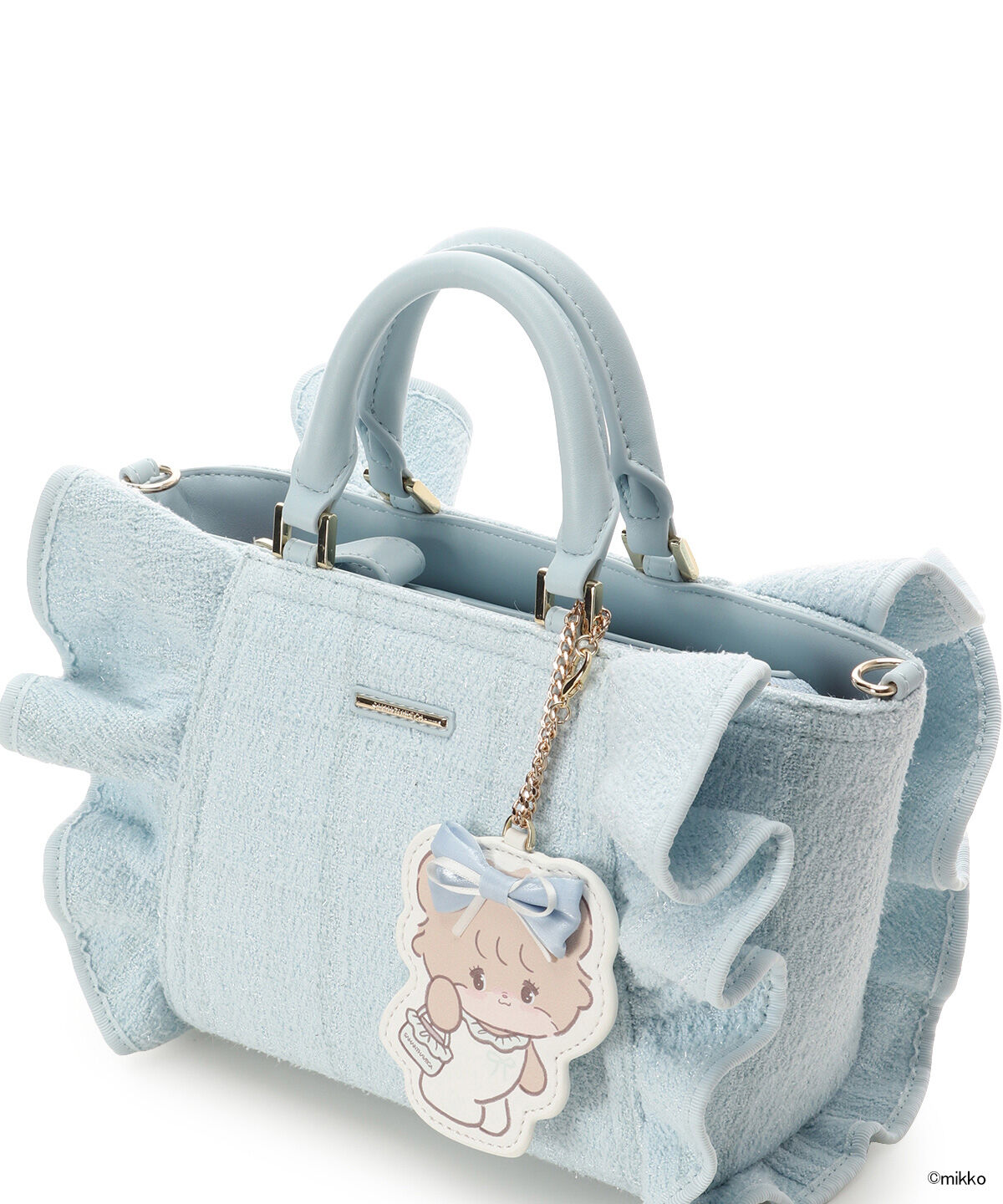 Samantha Vega「Lil ala mode&times;SAMANTHAVEGAコレクション ツイードフリルハンドバッグ」|ハンドバッグ|