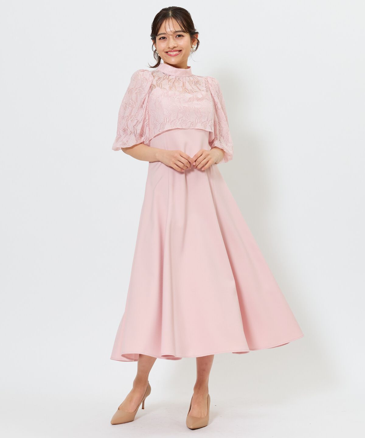 アンドクチュール「リーフレースレイヤードレス」|ドレス|