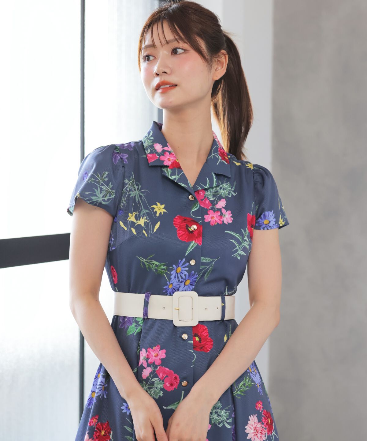 アンドクチュール「ボタニカルガーデンシャツワンピース」|ワンピース|