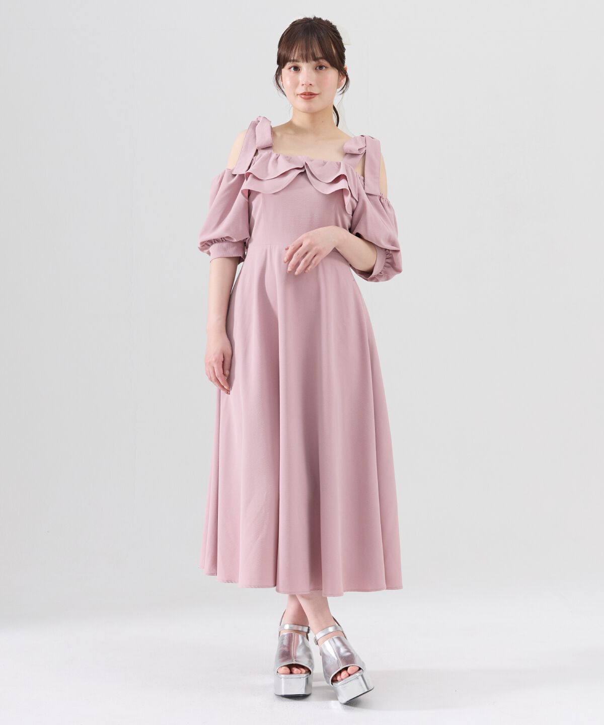 REDYAZEL「ショルダーリボンオフショルワンピース」|ワンピース|
