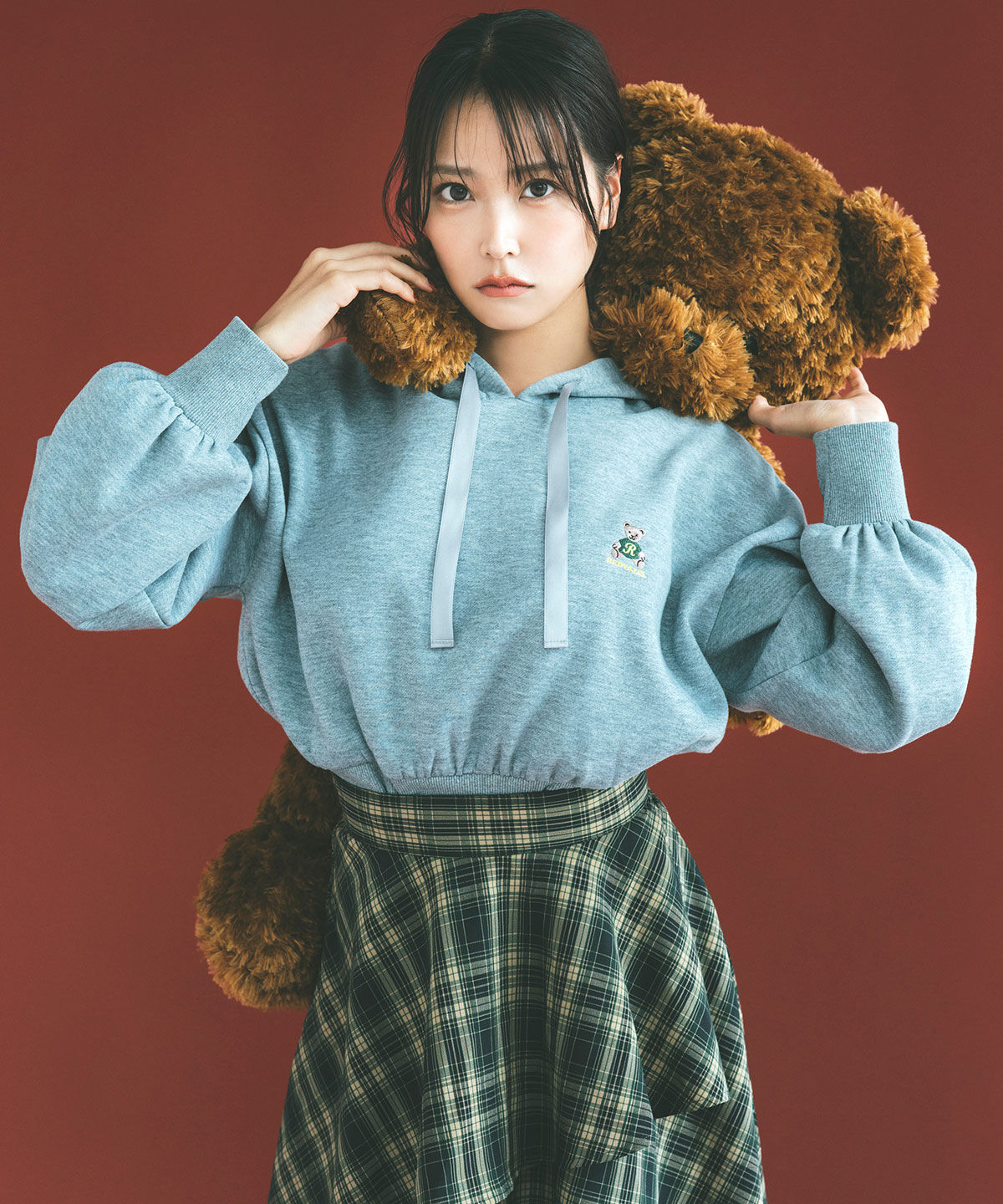 REDYAZEL「Azelyコンパクトフーディ」|パーカー|ライトグレー